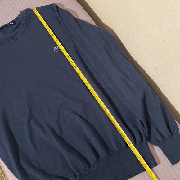 B.Draddy BD Crew Sweater Italian made long sleeve garment dyed in Regal size L - Picture 10 of 10